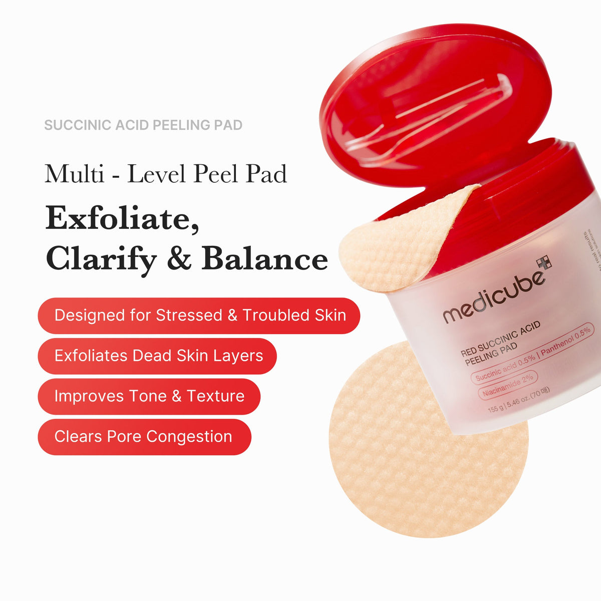 Red Succinic Acid Panthenol Pads G2