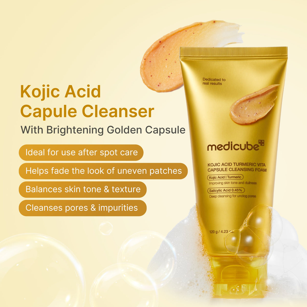 Kojic Acid Turmeric Vita Capsule Foam Cleanser O3
